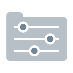 File folder icon with slider Indications